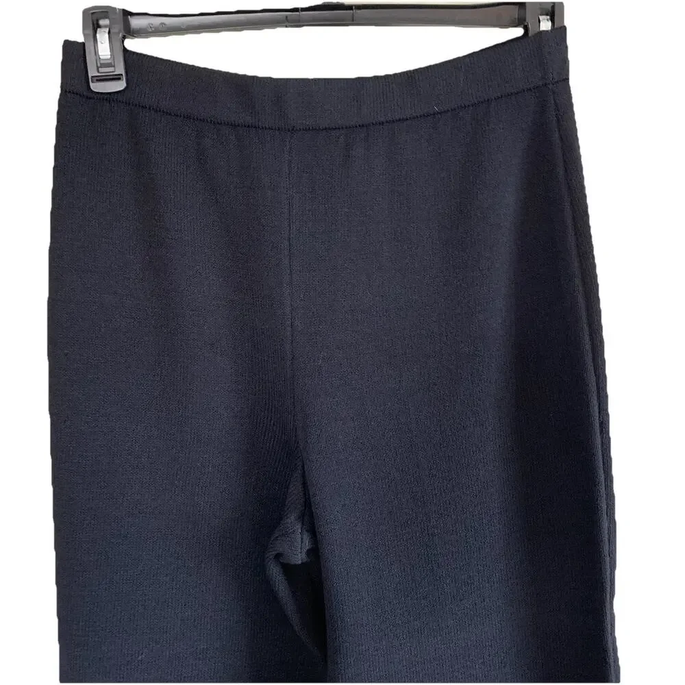 St. John Collection Santana Knit Flat Front Pants SP 07 GRP 1 Black Size 10 - Picture 4 of 12